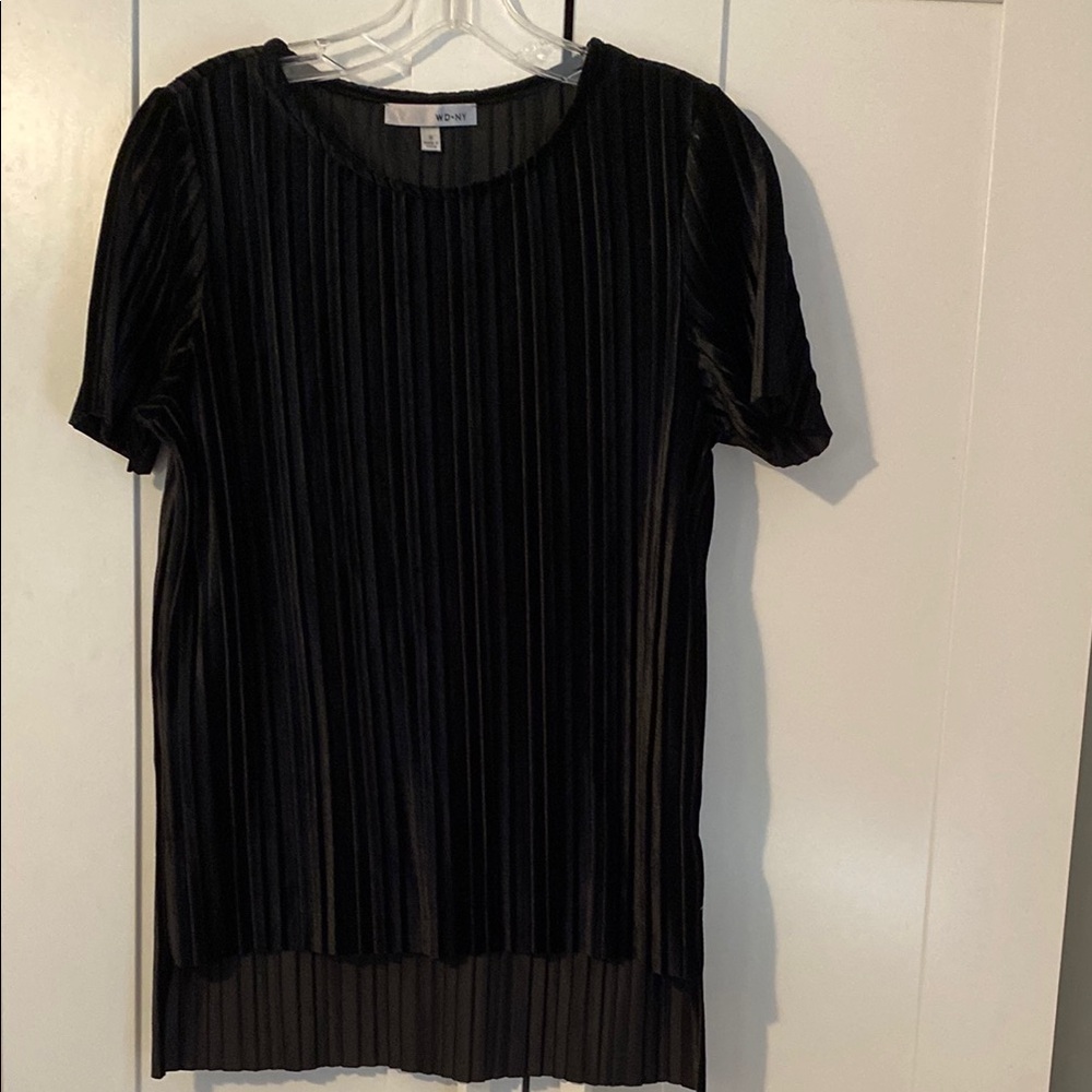 Chico's Black Ribbed Short Sleeve Tee